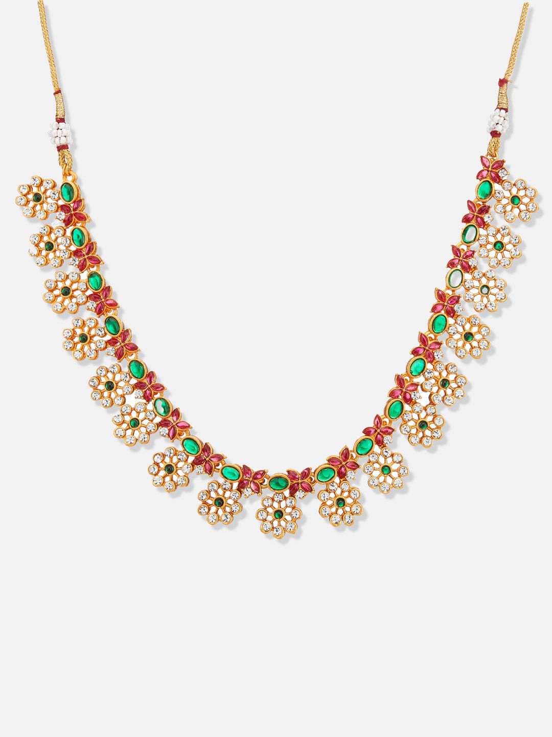 ATIBELLE Gold-Plated Stones-Studded Jewellery Set