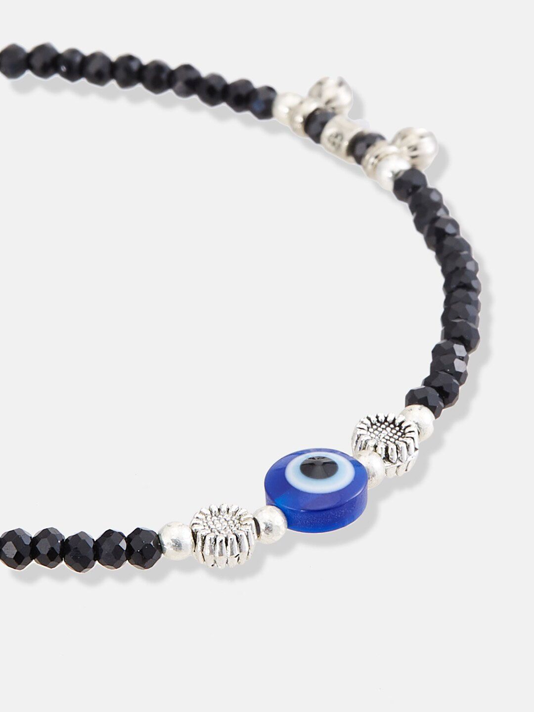 ATIBELLE Silver-Plated Artificial Stones and Beads Anklet