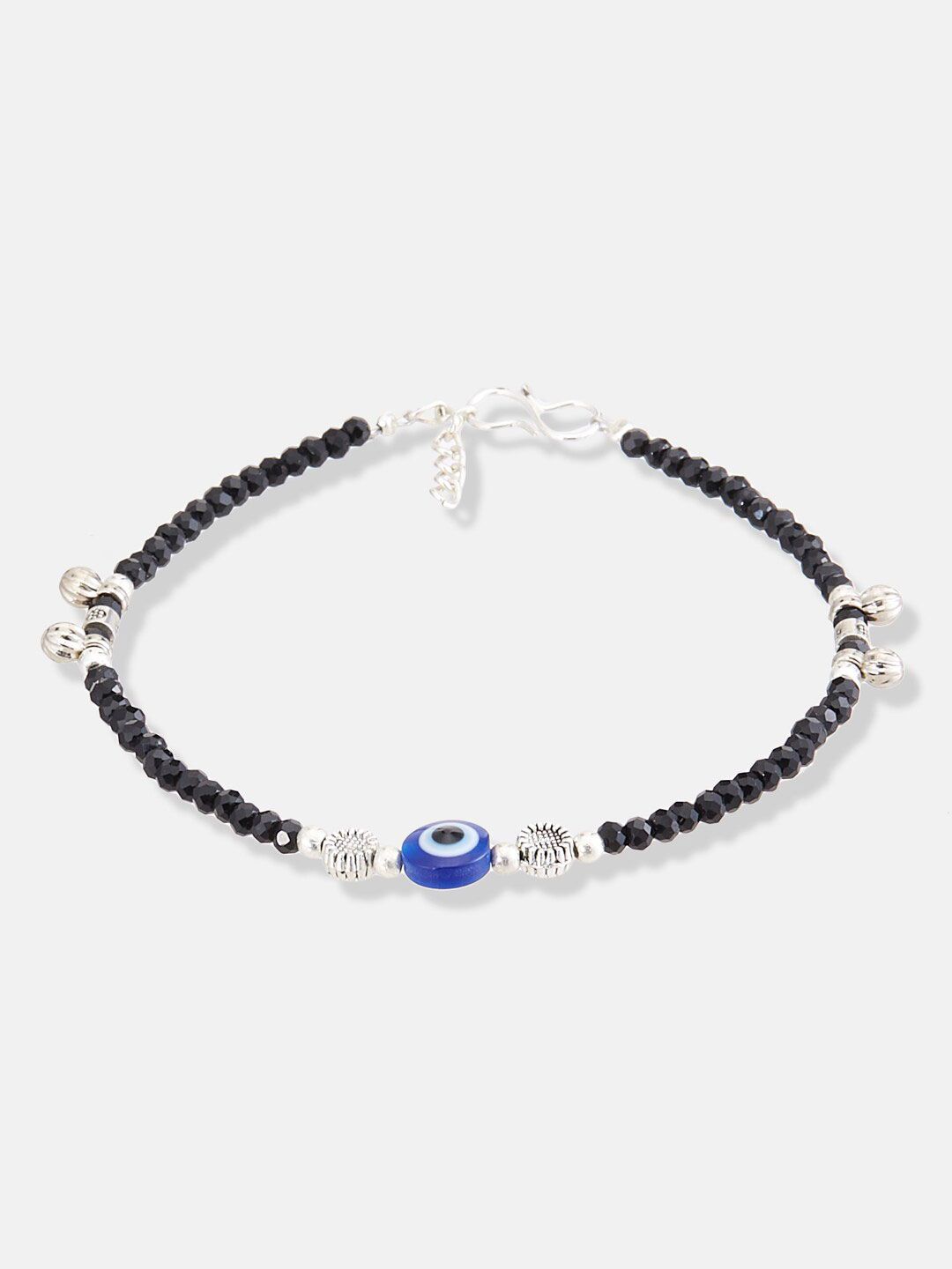 ATIBELLE Silver-Plated Artificial Stones and Beads Anklet