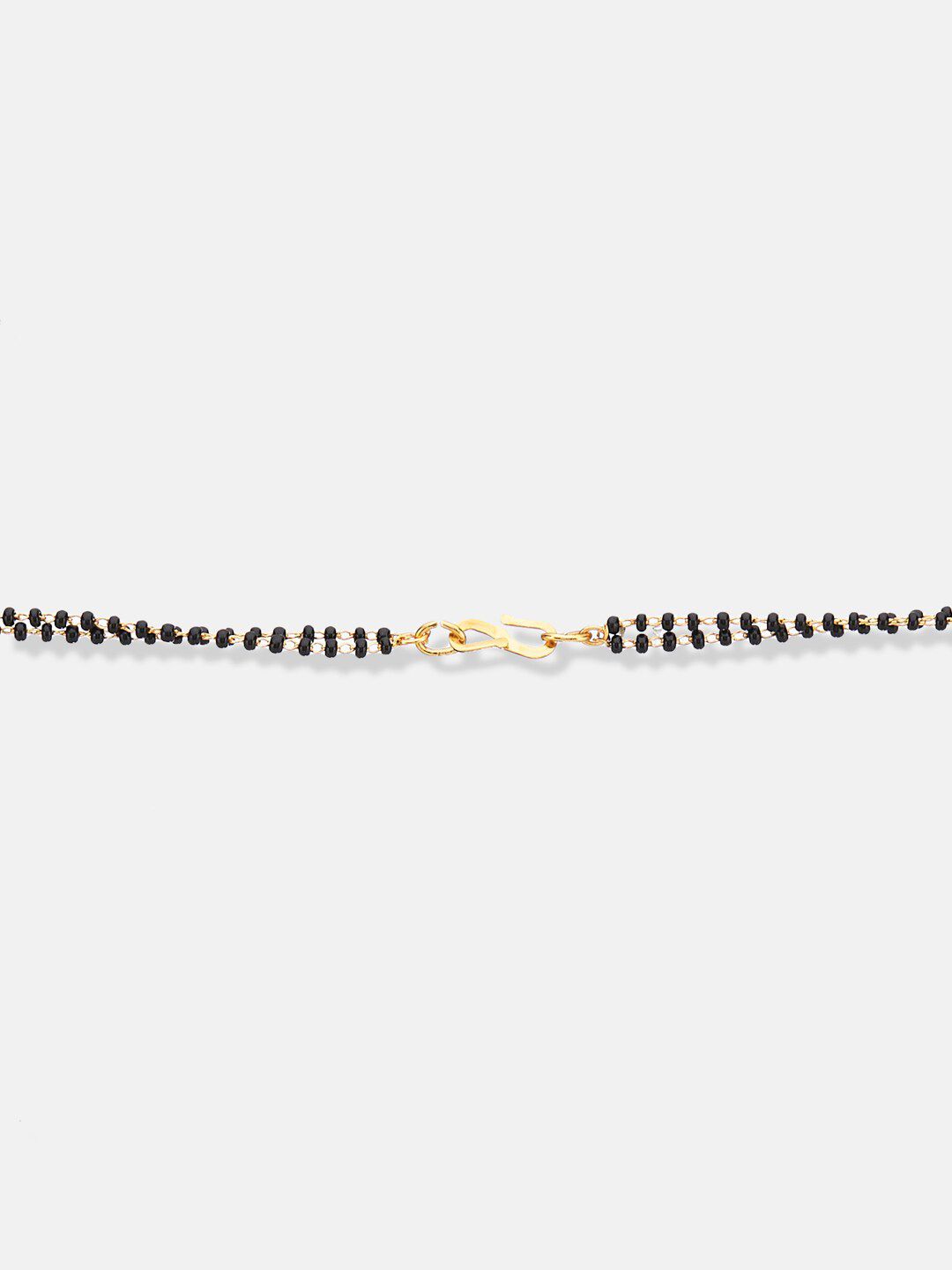 ATIBELLE Gold-Plated Stones Studded and Beaded Floral Shaped Mangalsutra