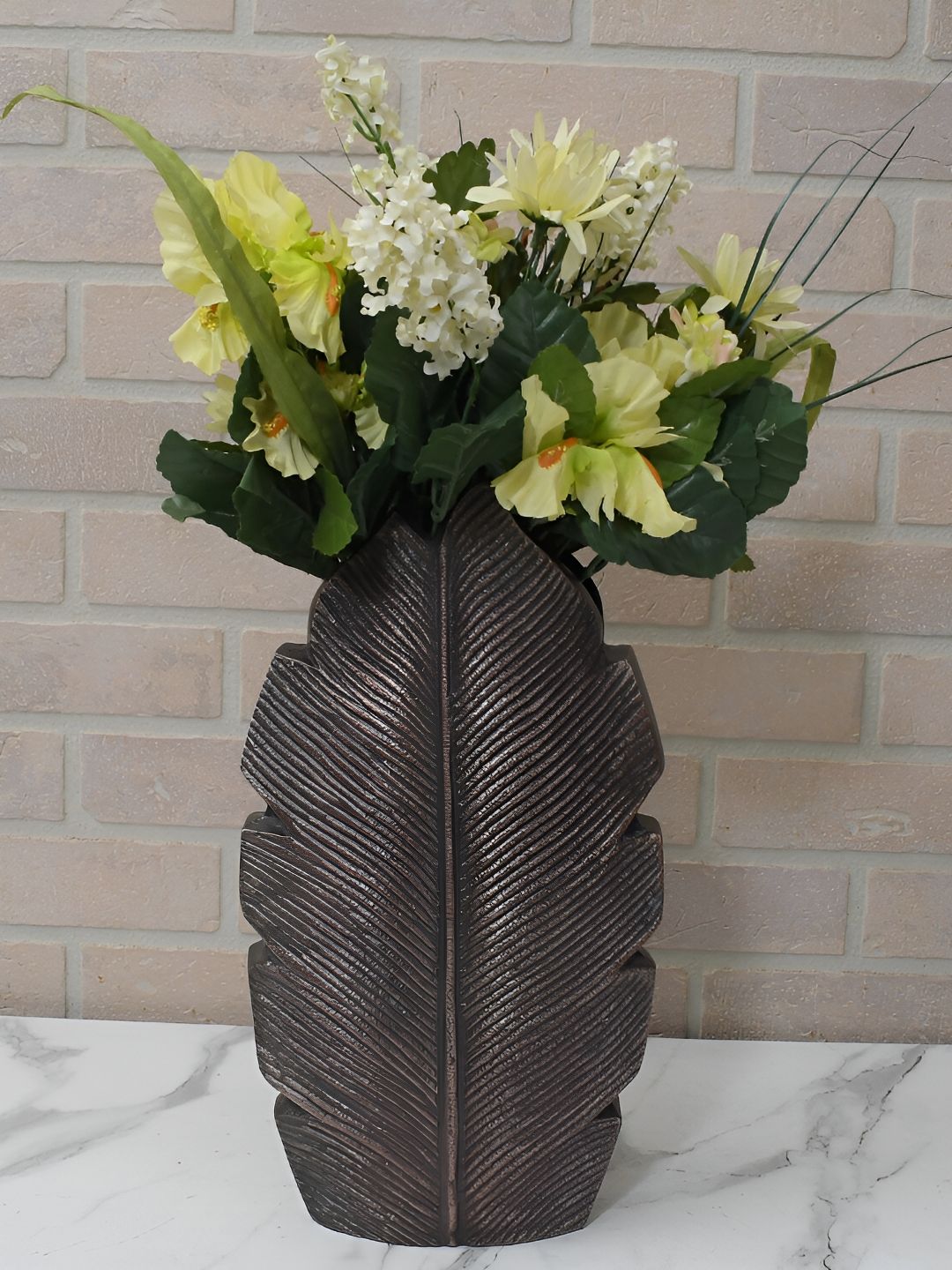 Maison Modern Bronze Coloured Leaf Shaped Flower Vase