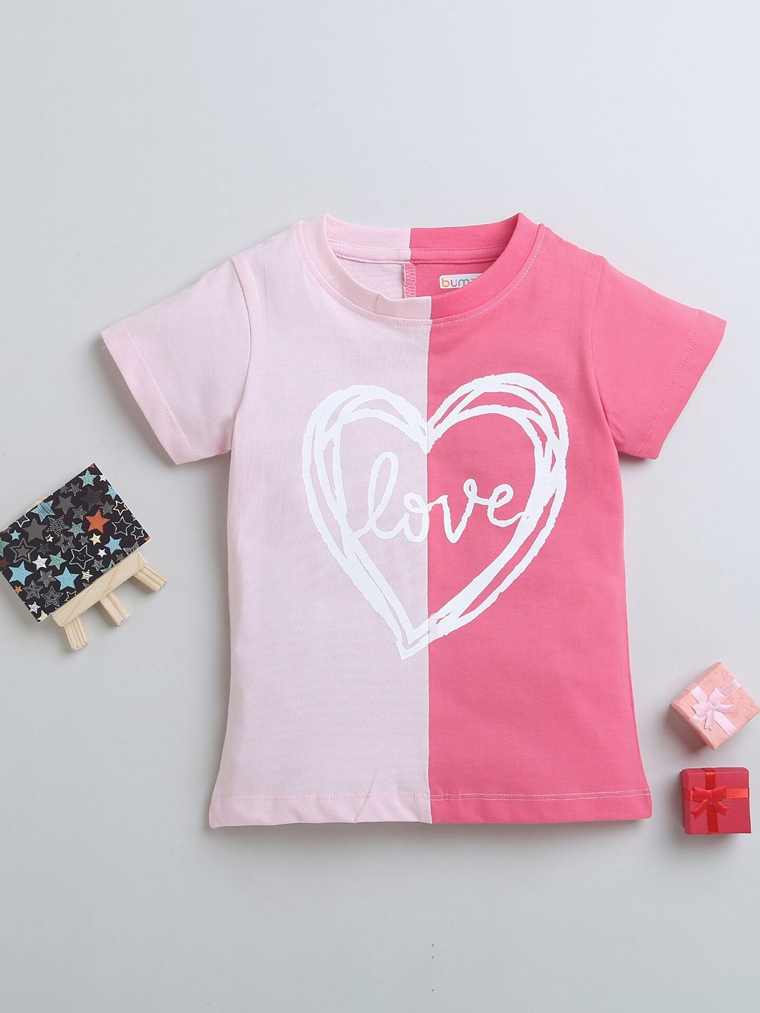 BUMZEE Girls Typography Printed Round Neck Short Sleeves Cotton Casual T-shirt-picture-23