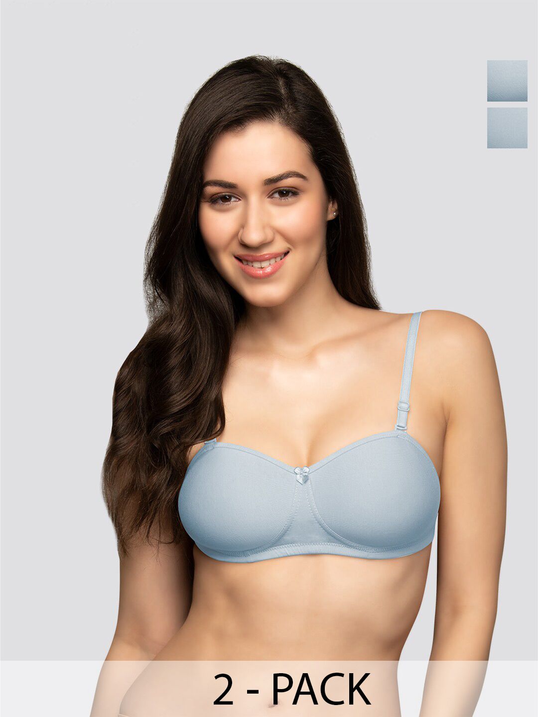 K LINGERIE Pack of 2 Selena Padded Demi Cups Convertible Straps T-Shirt Bra-picture-31