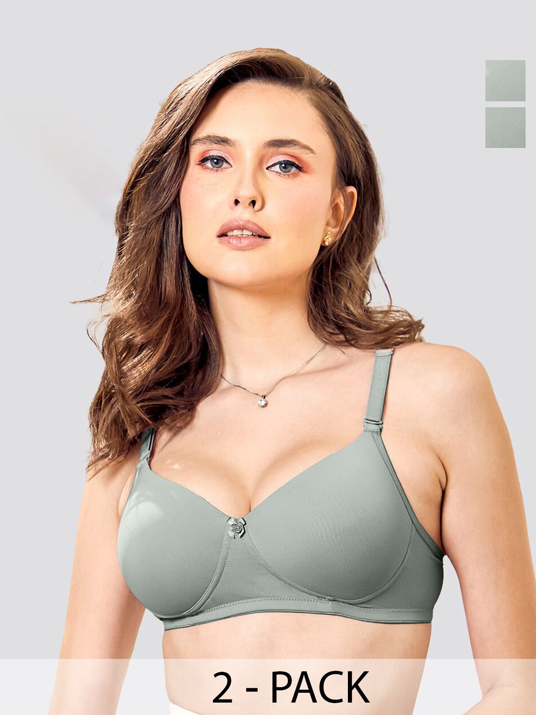 K LINGERIE Pack of 2 Sheley Wirefree Comfort Soft Padded Cups Detachable Straps Bra-picture-17