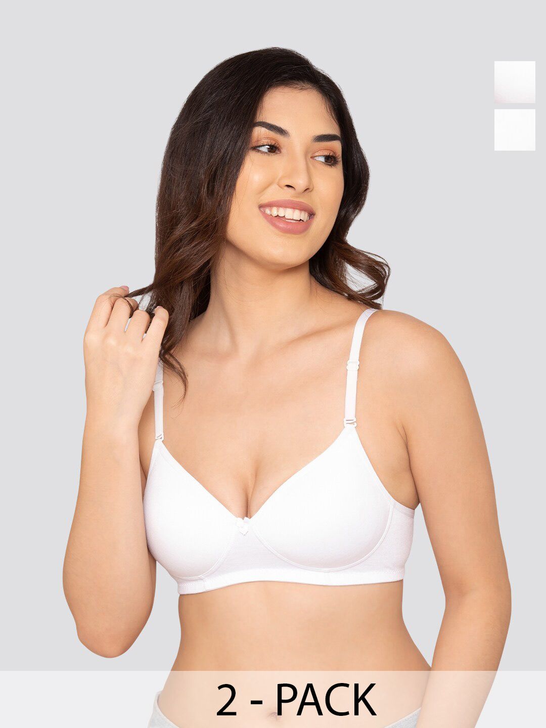 K LINGERIE Pack of 2 Sharon Detachable Straps Padded T-Shirt Bra-picture-10