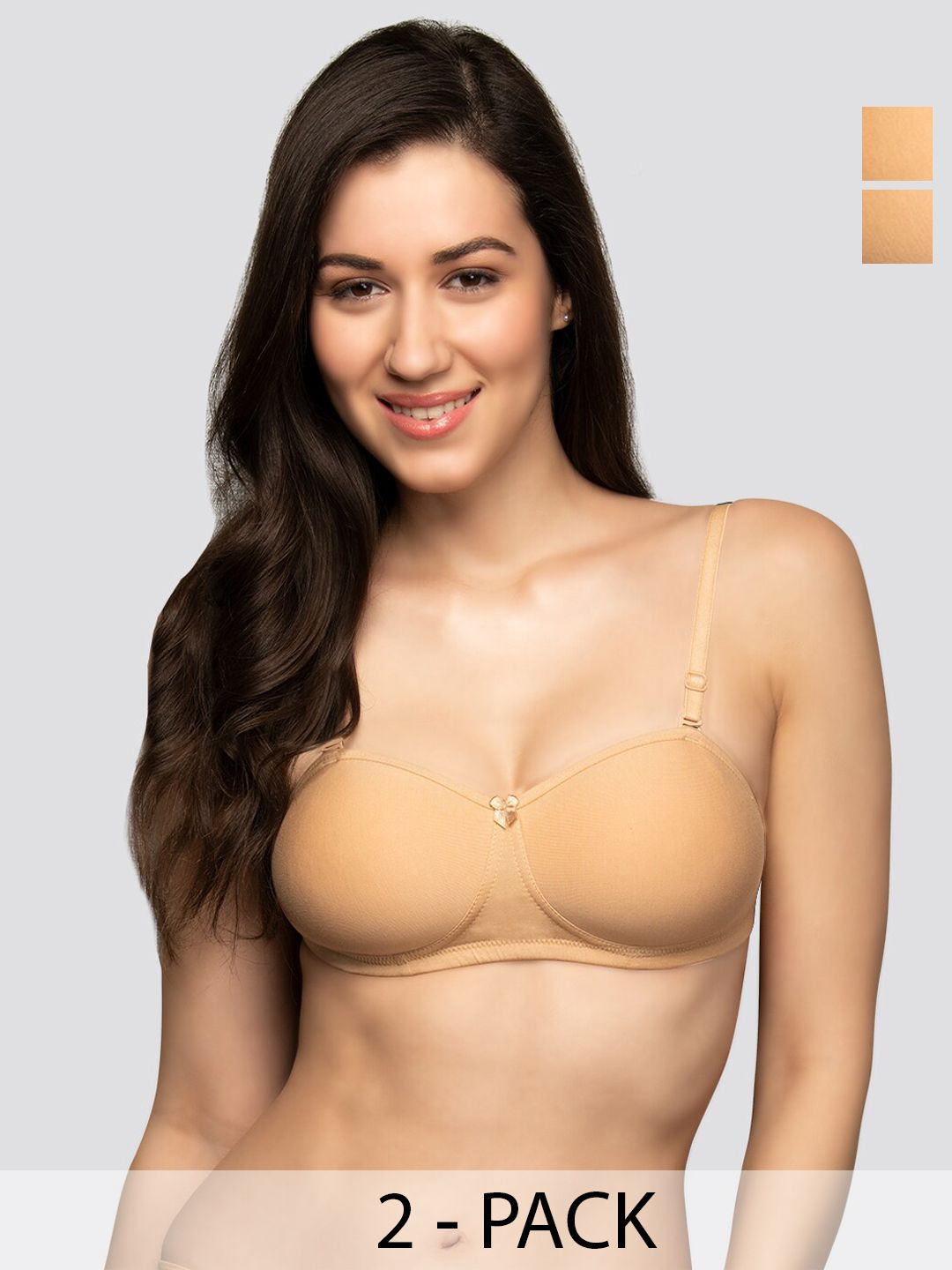 K LINGERIE Pack of 2 Selena Padded Demi Cups Convertible Straps T-Shirt Bra-picture-40