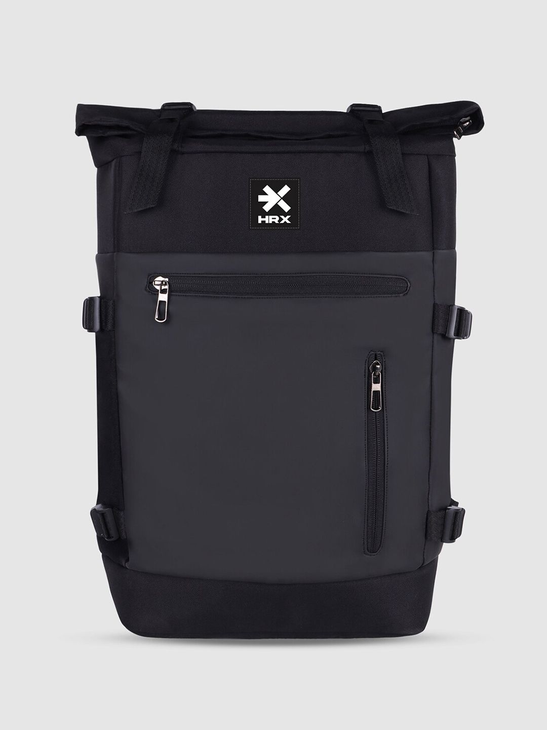 HRX by Hrithik Roshan Unisex Black Backpack with Reflective Strip