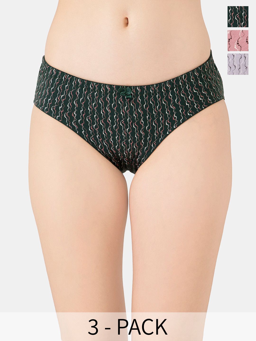 Lady Lyka Pack Of 3 Printed Cotton Briefs-picture-22