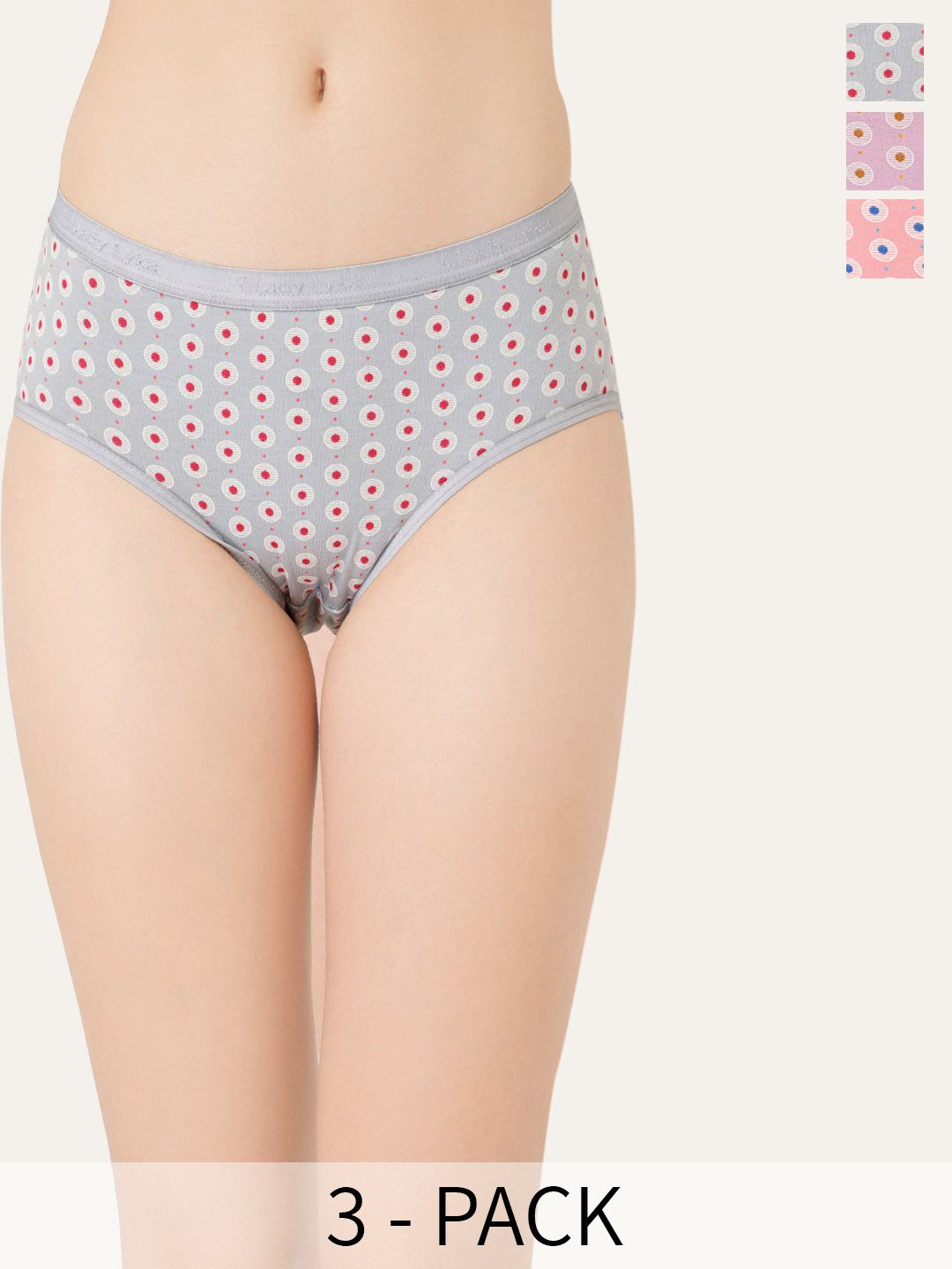 Lady Lyka Pack Of 3 Printed Cotton Briefs-picture-22