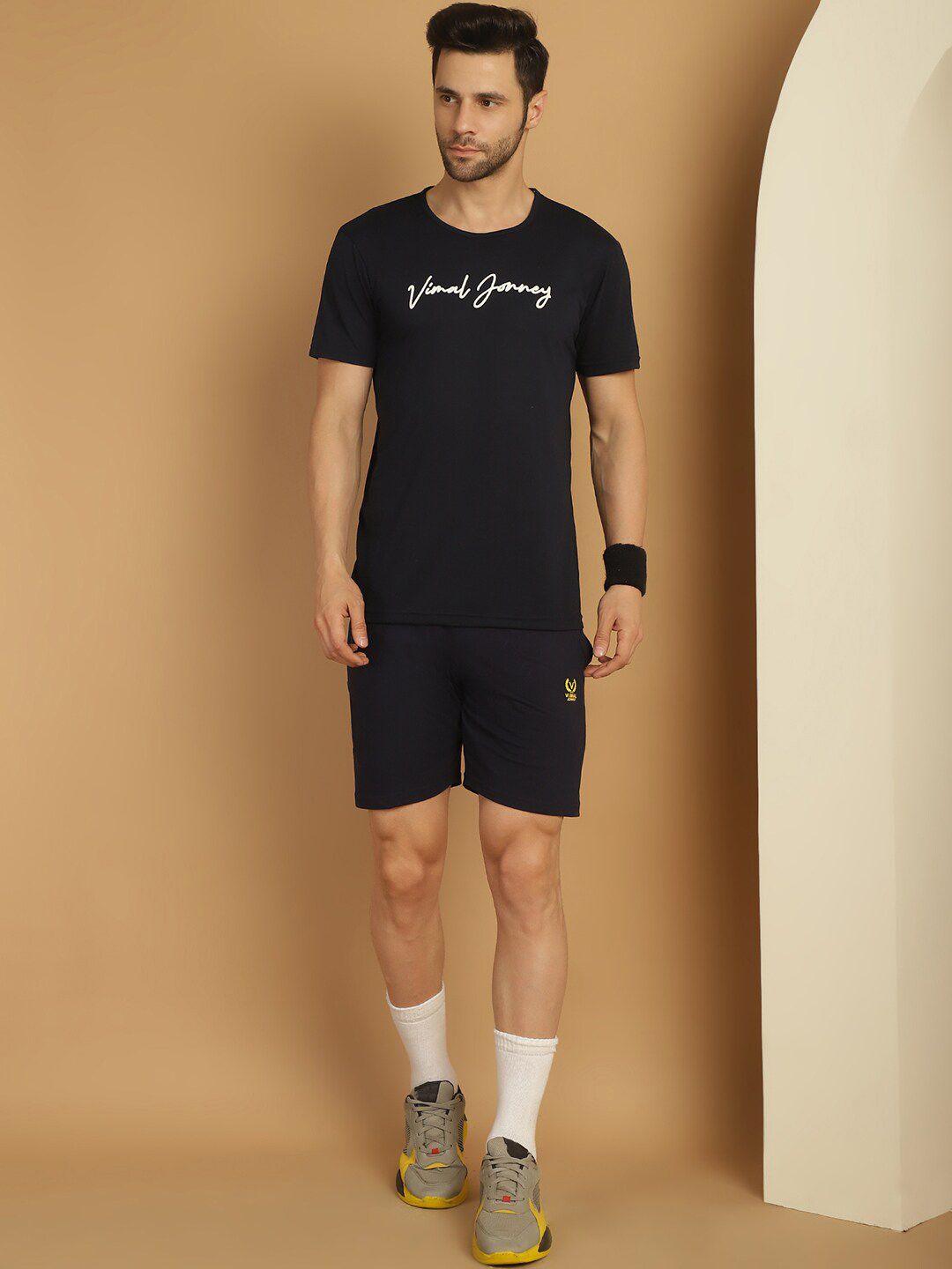 VIMAL JONNEY Printed Cotton T-shirt With Shorts-image-25