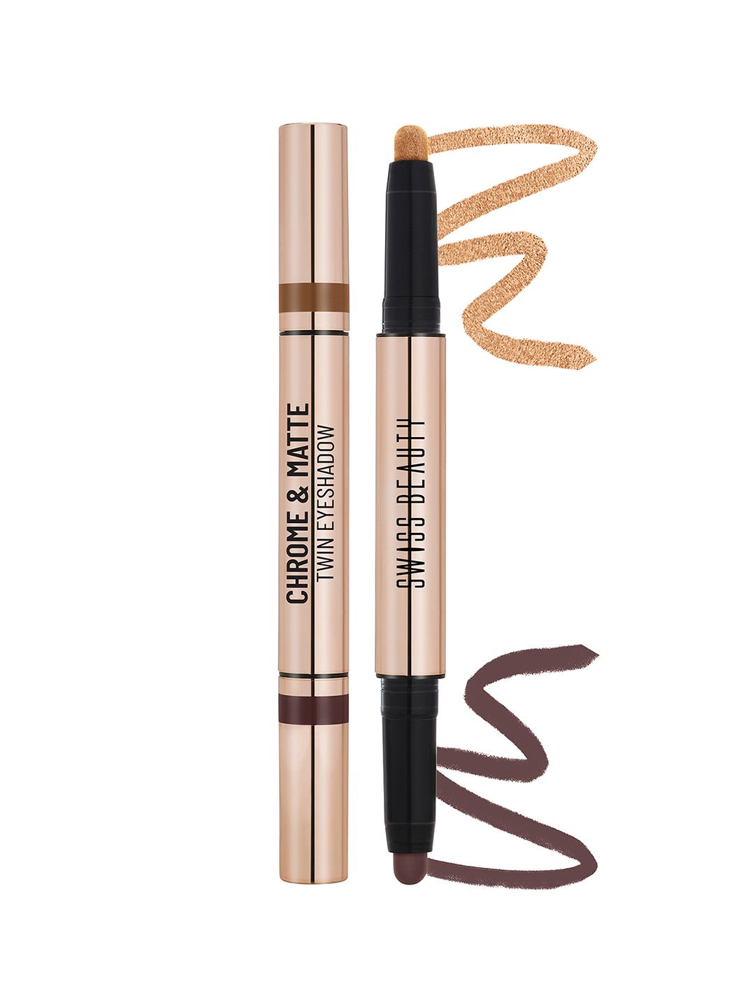SWISS BEAUTY Chrome & Matte Long Lasting Twin Eyeshadow Stick - Cinnamon Crush 03-image-28
