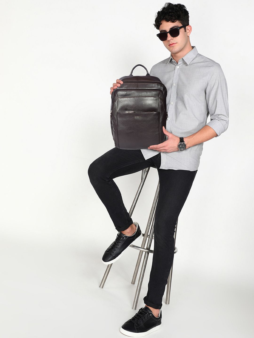 Sassora Leather Backpack with Compression Straps-picture-46