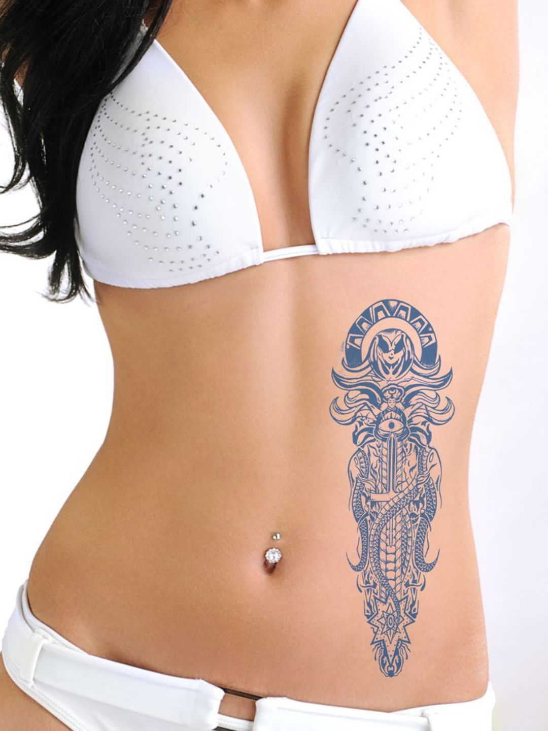LICK Realistic Semi Temporary Matte Blue Finish Body Tattoo-image-44