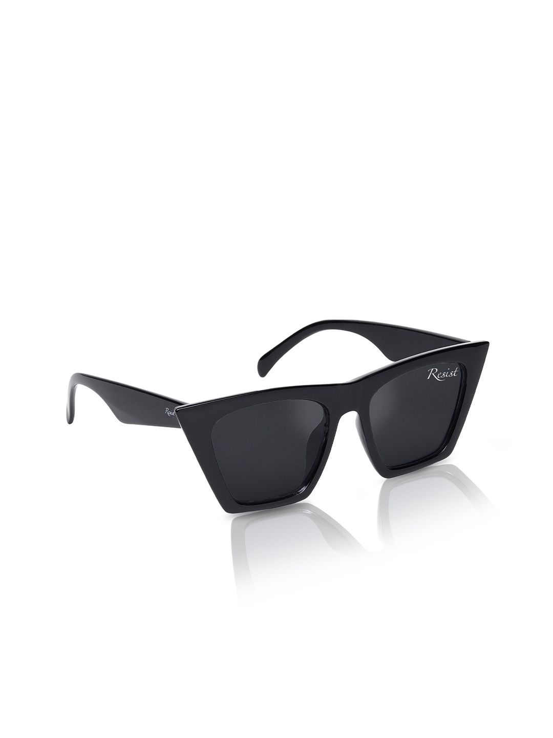 RESIST EYEWEAR Unisex Cateye Sunglasses with UV Protected Lens GLAM BLACK BLACK-image-15