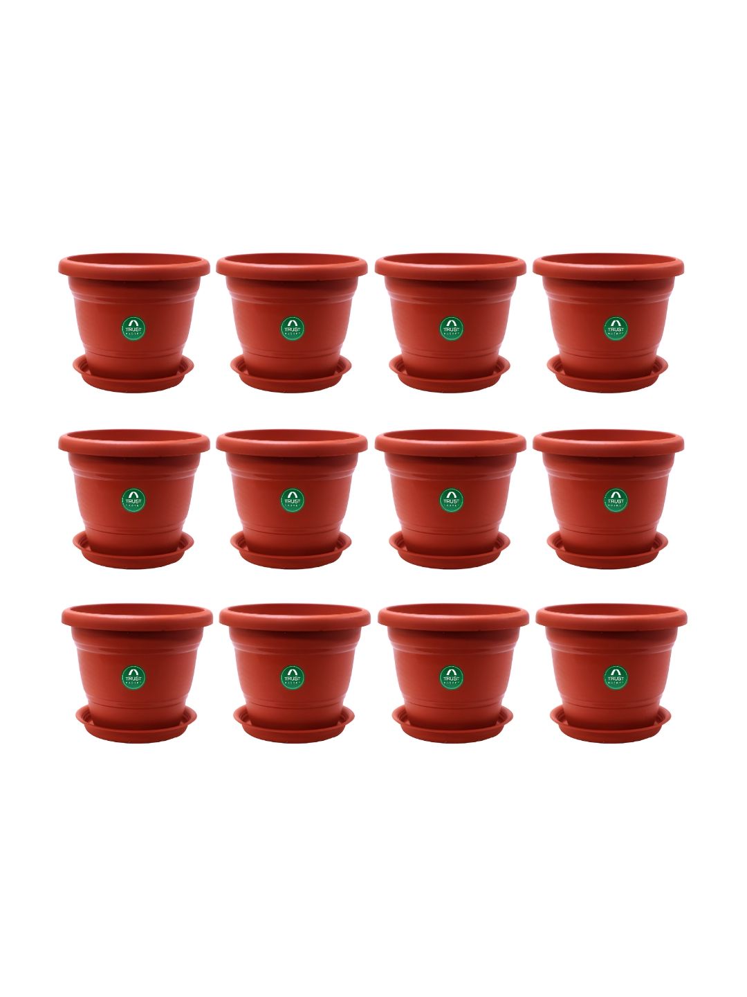 TRUSTBASKET Brown 12-Pcs Round Pot with Saucer-picture-31