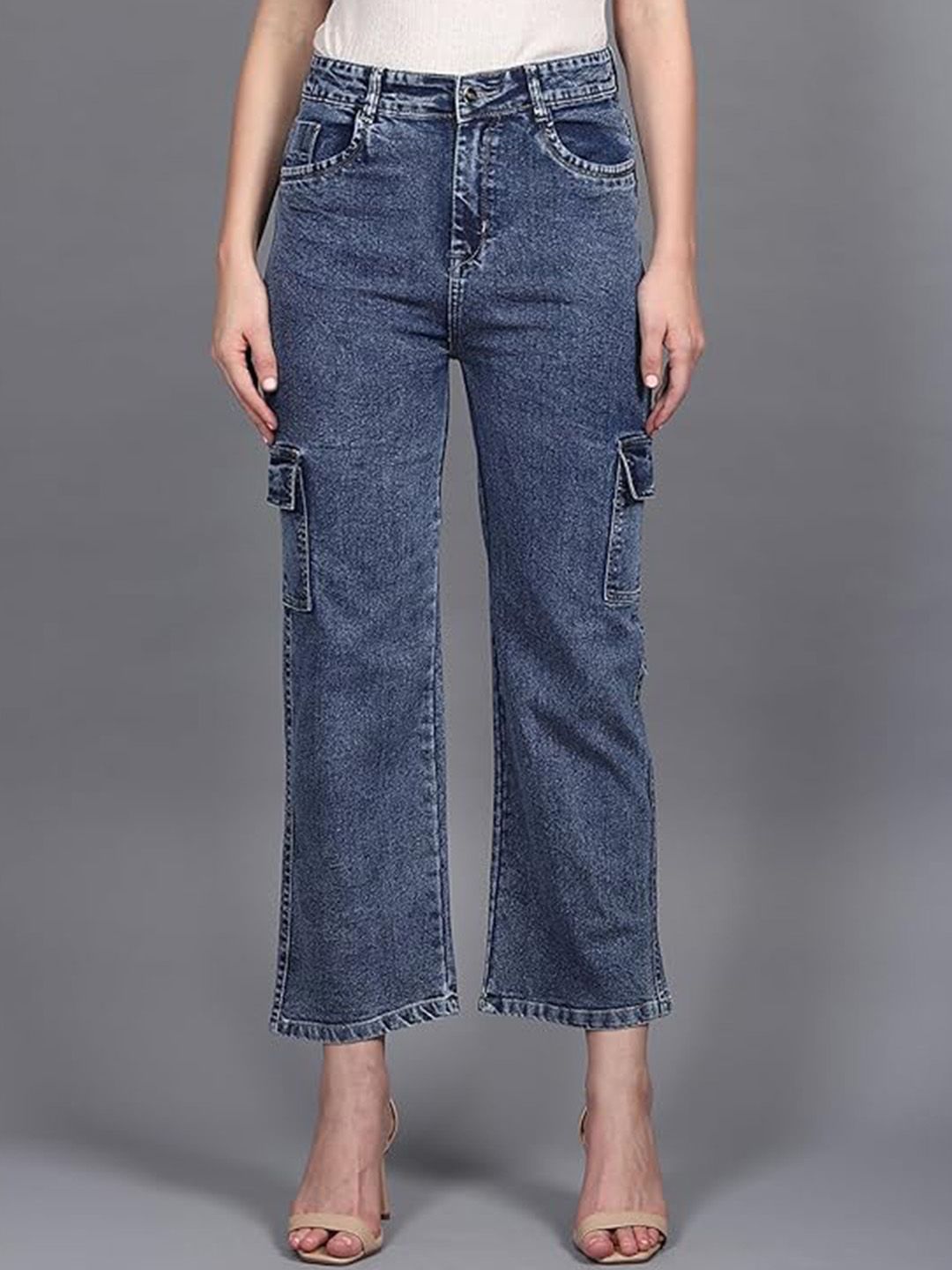 BAESD Girls Comfort Straight Fit High-Rise Clean Look Cotton Cargo Jeans-picture-14