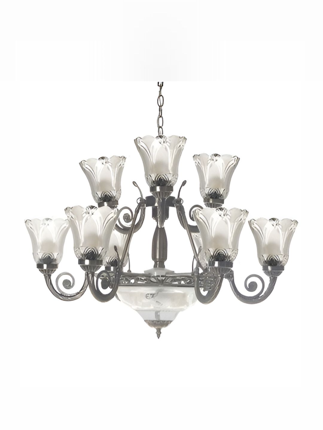Whiteray Gold-Toned & White Aluminium Traditional Abstract Shaped Ceiling Lamp-image-19
