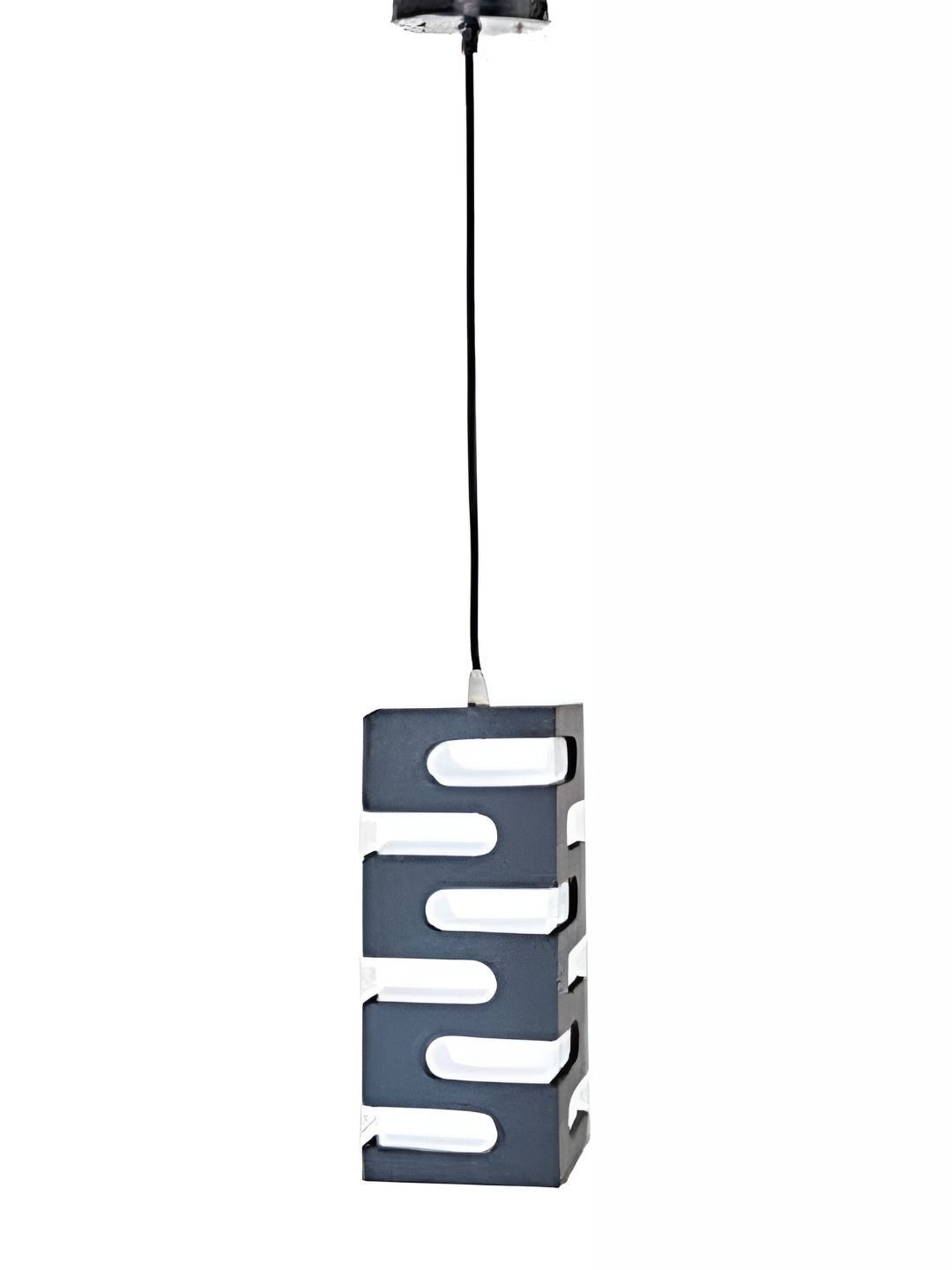 Whiteray Black & White Textured Rectangle Shaped Wooden Ceiling Lamp-picture-16