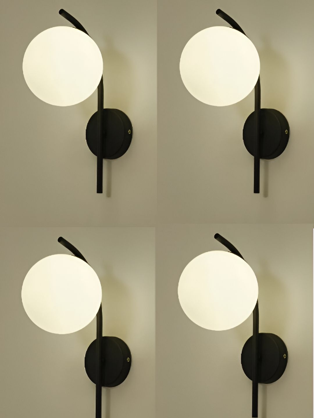 Whiteray Black & White 4 Pieces Metal Contemporary Spherical Shaped Wall Lamp-picture-30