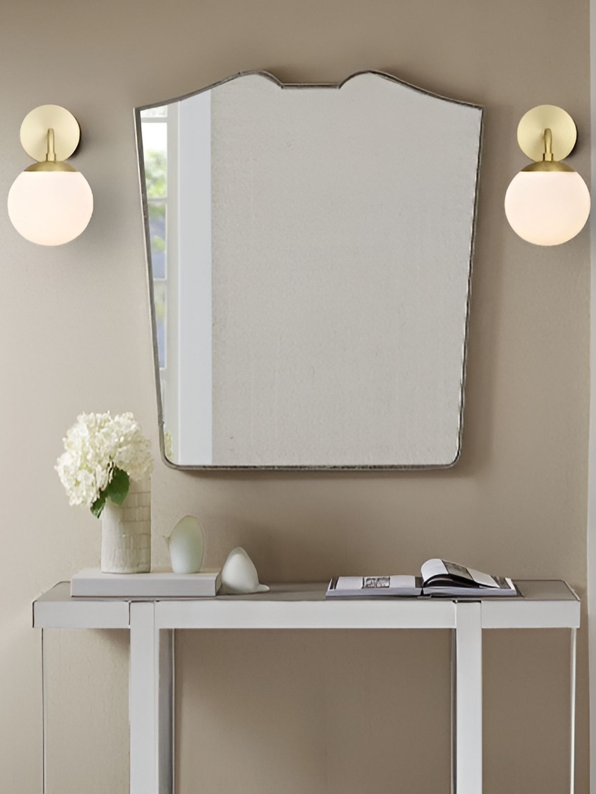 Whiteray Gold-Toned & White 2 Pieces Metal Contemporary Spherical Shaped Wall Lamps-picture-33