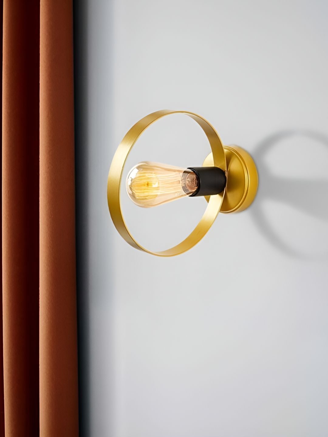 Whiteray Gold Toned & Yellow Metal Contemporary Spherical Shaped Wall Lamp-picture-31