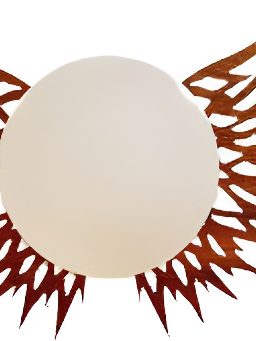 Whiteray Camel Brown & White Textured Spherical Shaped Wooded Wall Lamp-picture-34