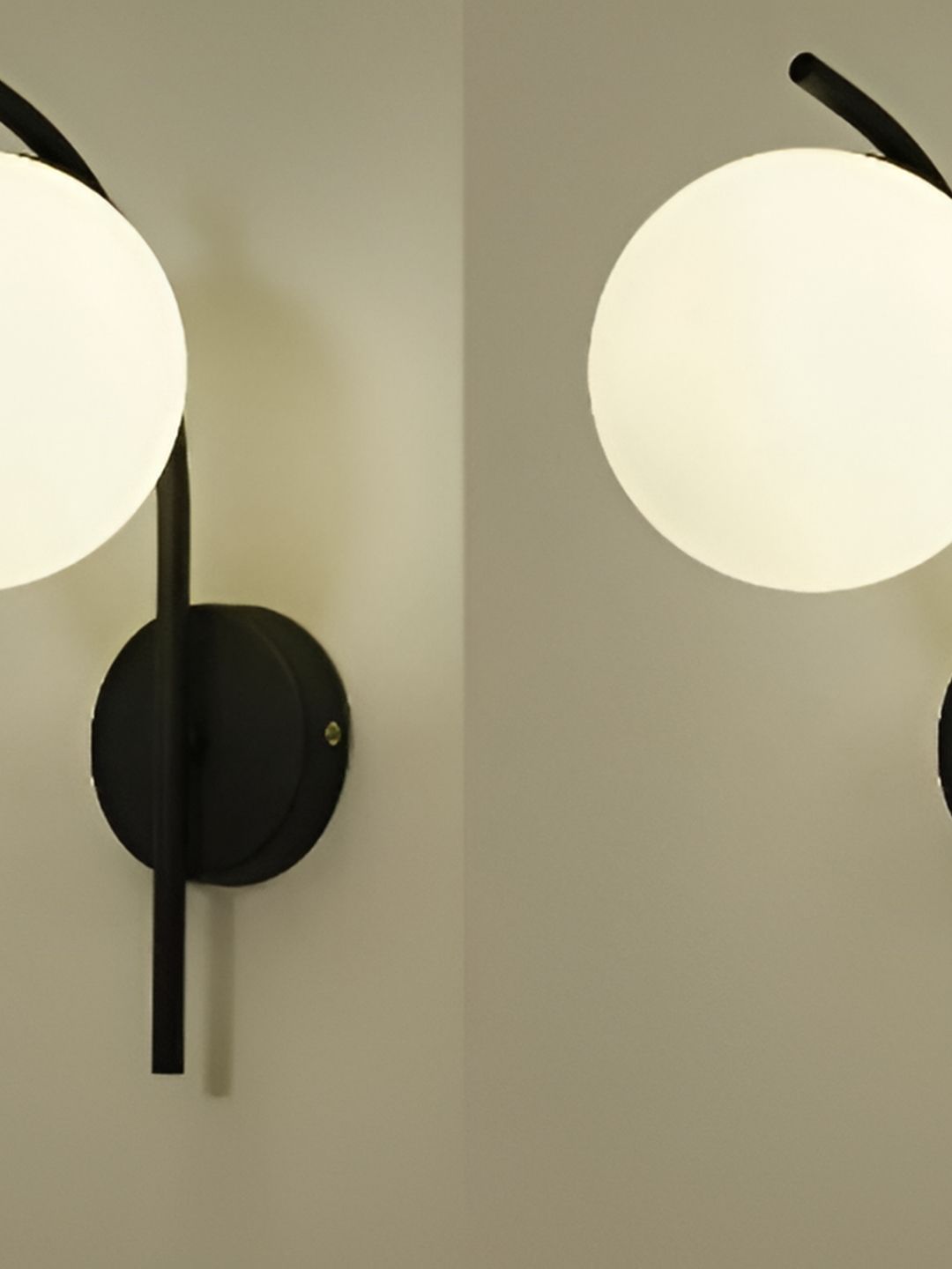 Whiteray Black & White Metal Quirky Spherical Shaped Wall Lamp-picture-33