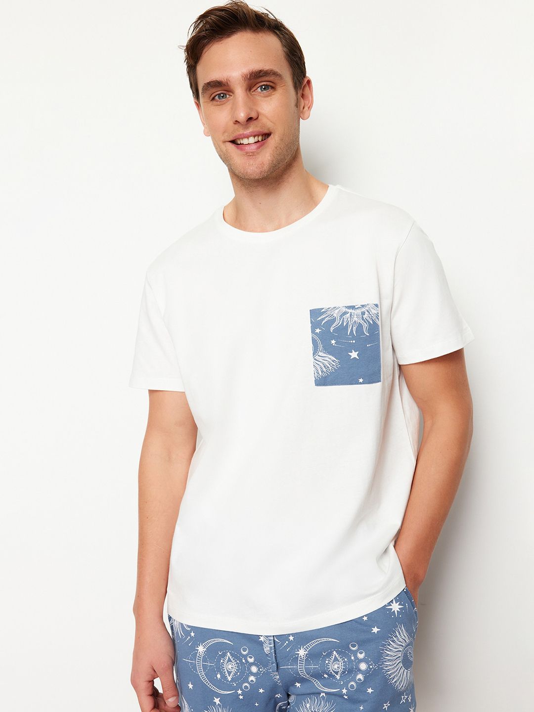 Trendyol Men Pure Cotton Night suit-picture-21