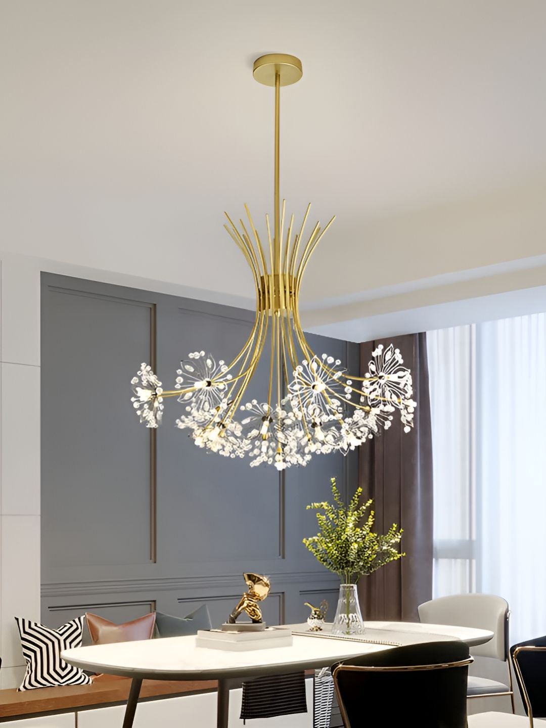 Mac Lawrence Gold-Toned & White Frustum Shaped Contemporary Ceiling Lamp-image-11