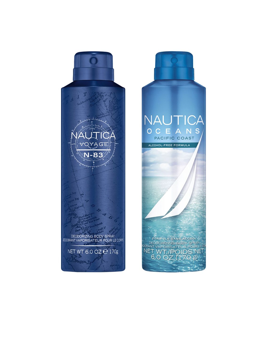Nautica Set Of 2 Voyage N 83 & Blue Deodorant Body Spray - 170g Each-image-30