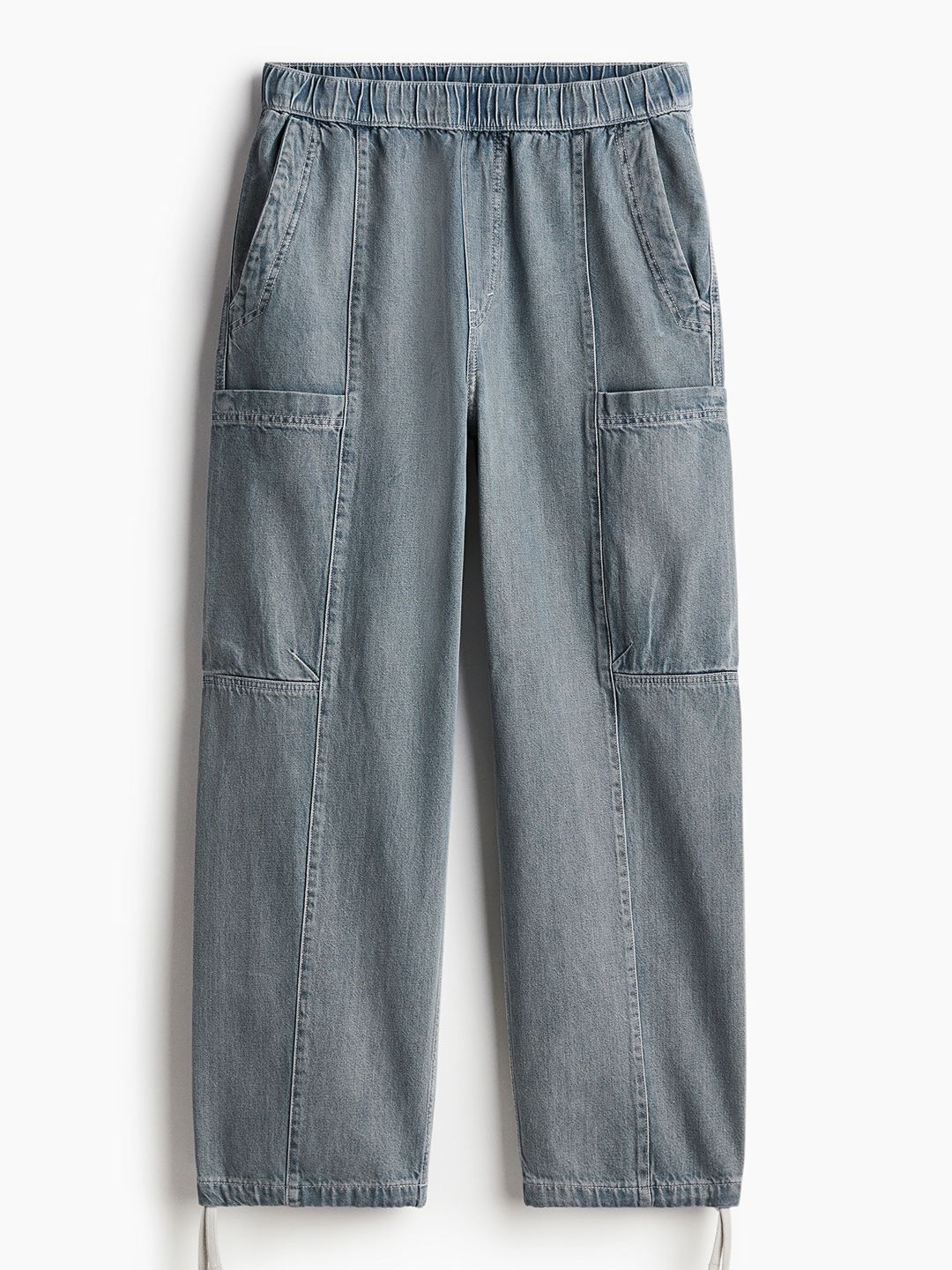 H&M Men Pure Cotton Loose Fit Cargo Trousers