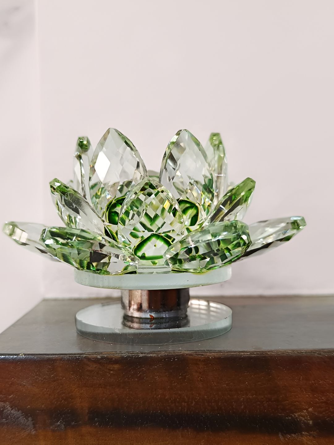 Shubhanjali Green Crystal Lotus Showpiece-image-21