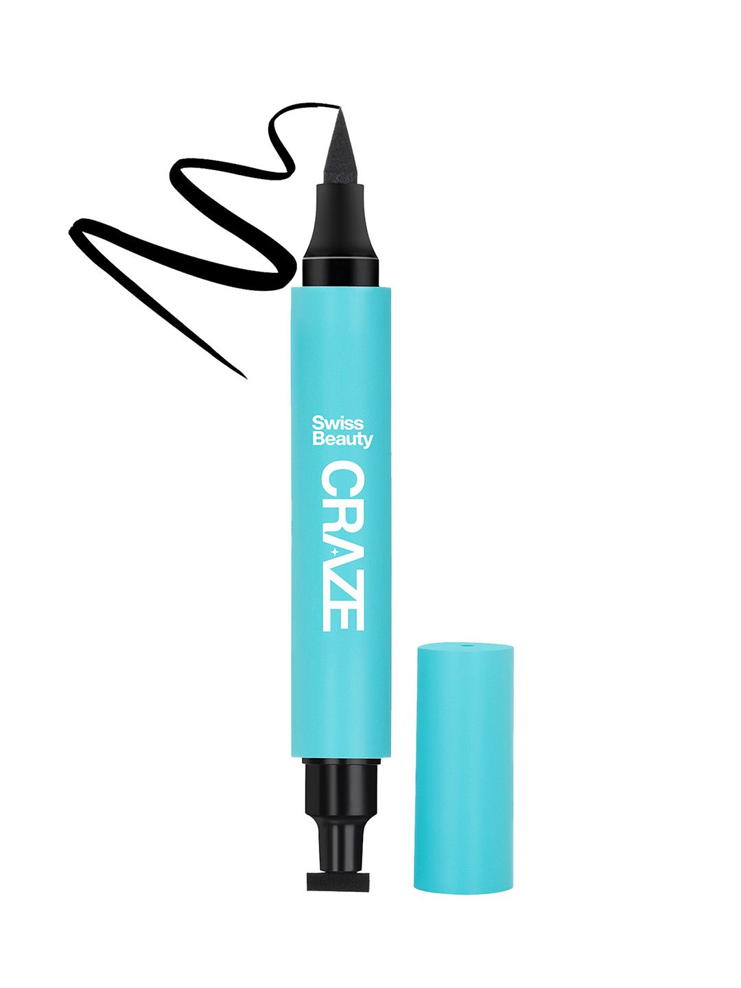 SWISS BEAUTY Craze 2-in-1 Waterproof Eyeliner Pen with Stamp 2.8ml - Black