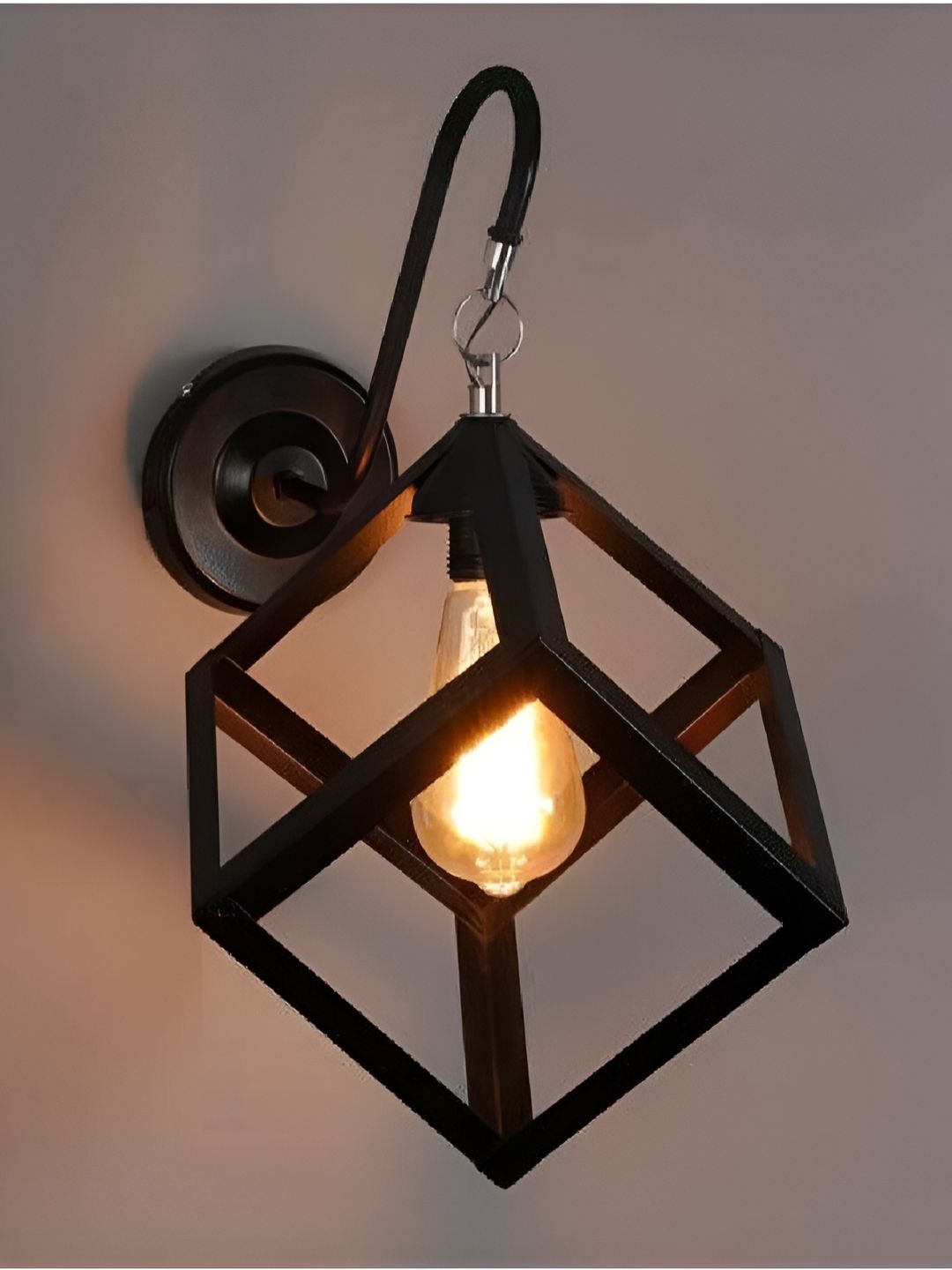 DENICRAAS Transparent & Black Iron Contemporary Cylinder Shaped Wall Lamp-picture-28