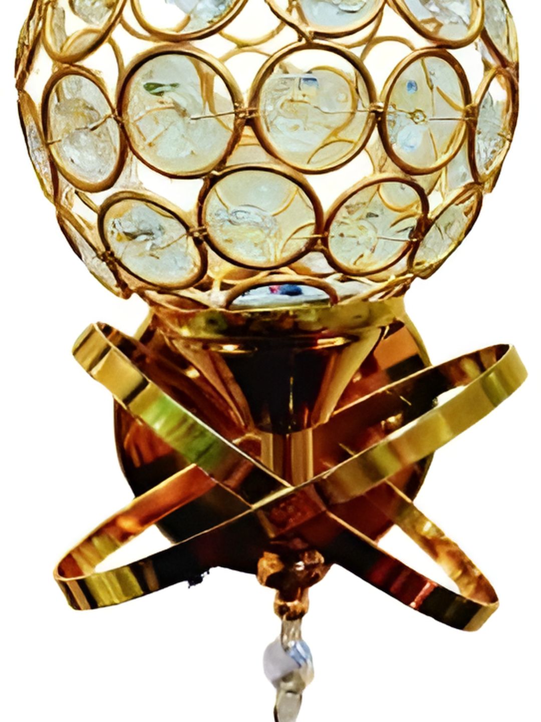 DENICRAAS Gold-Toned & Beige Textured Metal Contemporary Spherical Shaped Wall Lamp-picture-20