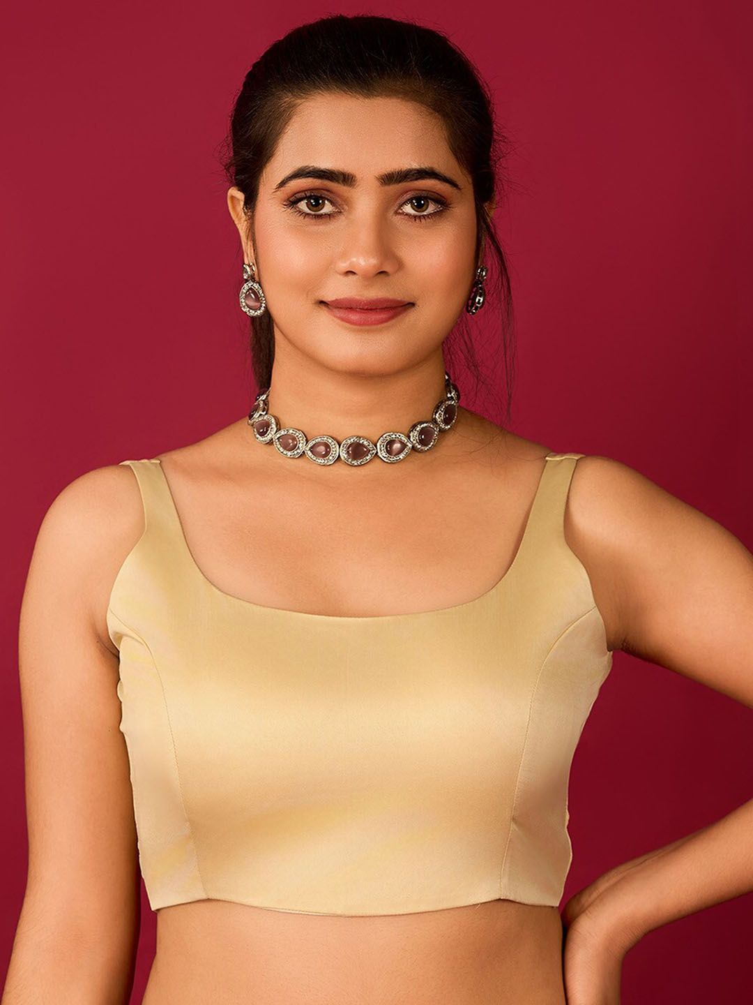 flaher Satin Readymade Saree Blouse-picture-10