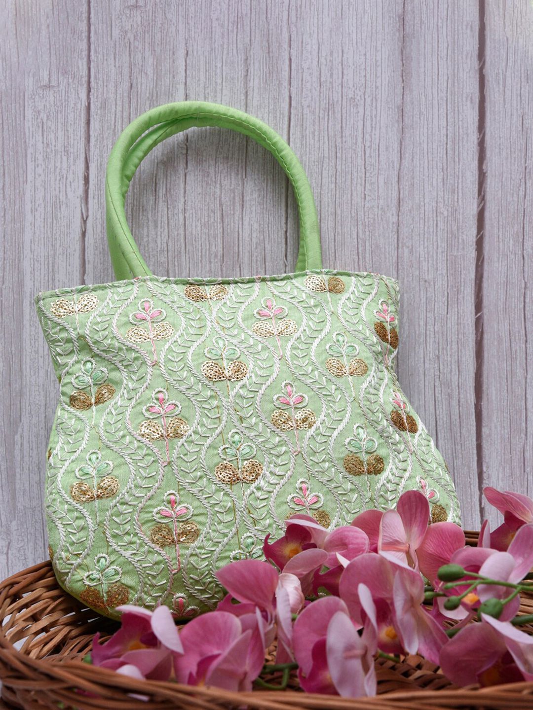 Kuber Industries Floral Embroidered Structured Handheld Bag-picture-50