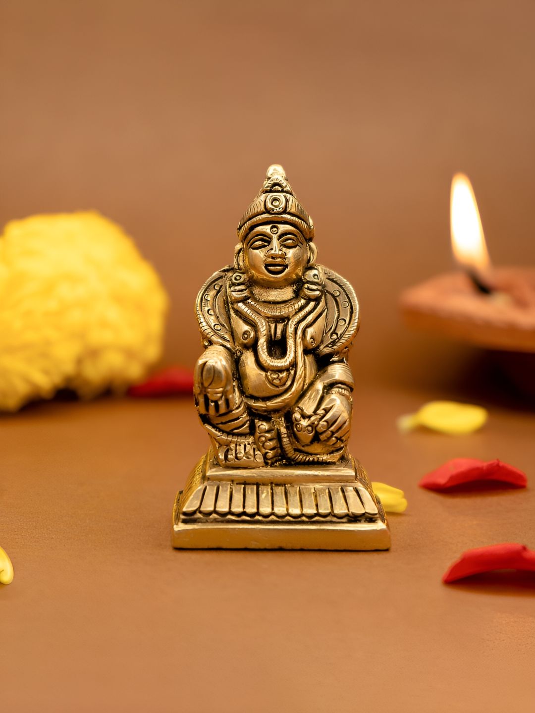 Ekhasa Gold-Toned Brass Religious Kuber Idol Showpiece-picture-23