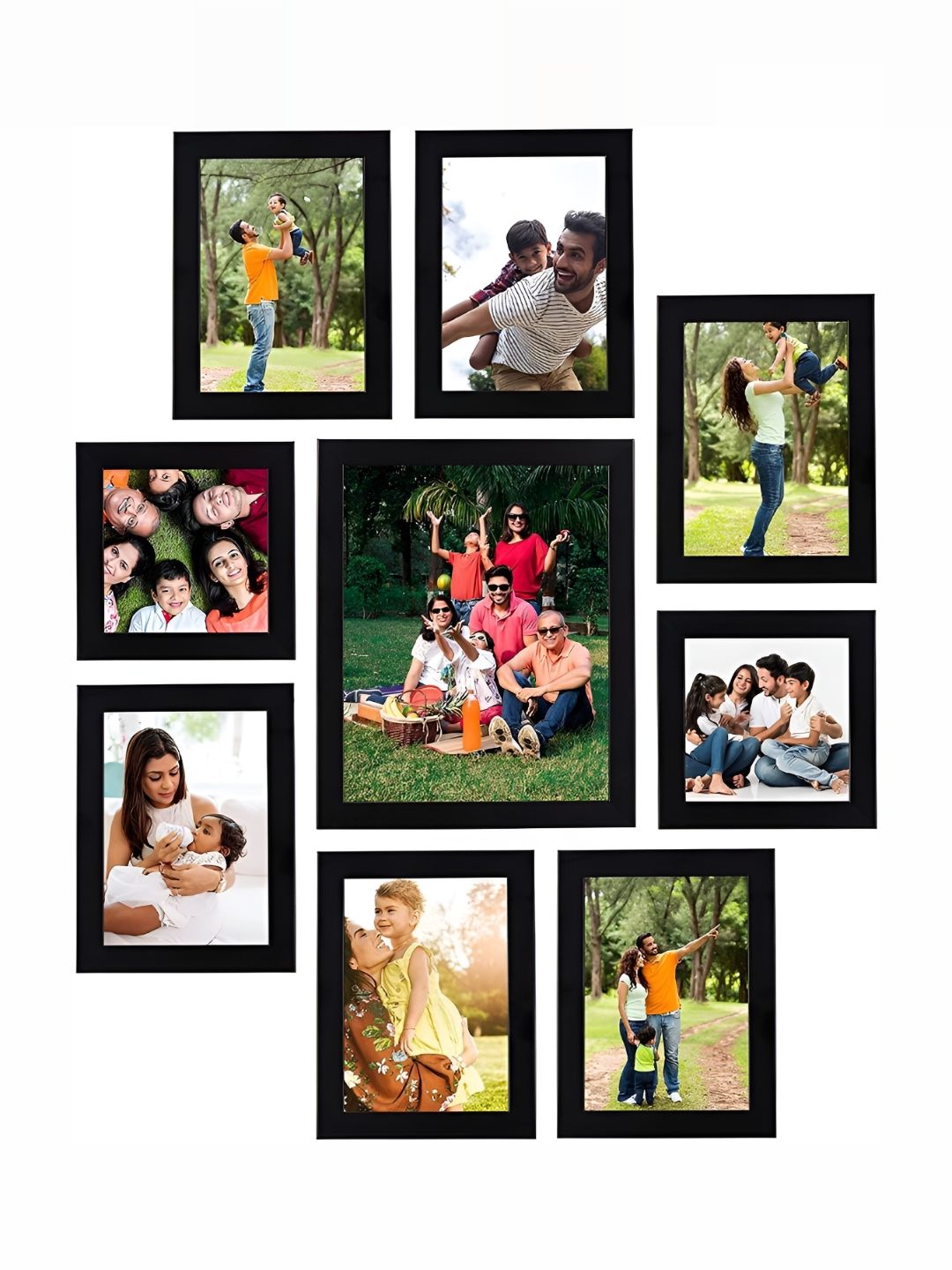 Stuthi Arts Black 9 Pieces Wood Wall Photo Frames-picture-26