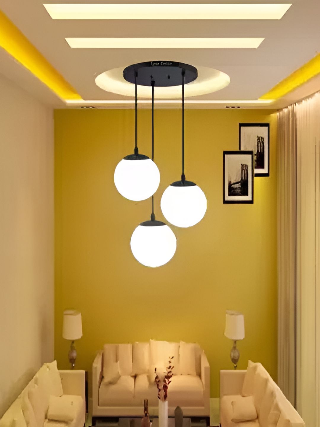 DENICRAAS White & Black Glass Hanging Ceiling Lamp-picture-10