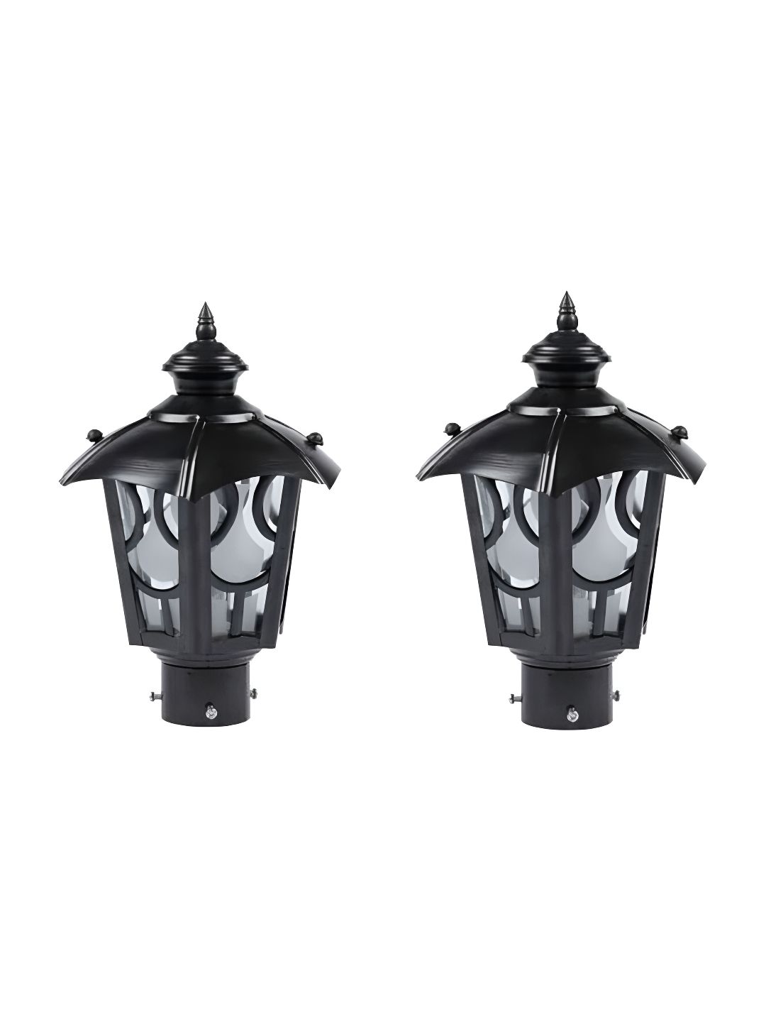 DENICRAAS Black Lighthouse 2 Pieces Gate Light Outdoor Lamps-picture-43