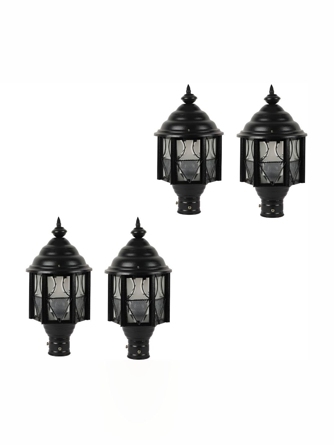 DENICRAAS Black 4 Pieces Abstract Shaped Outdoor Lamps-picture-52
