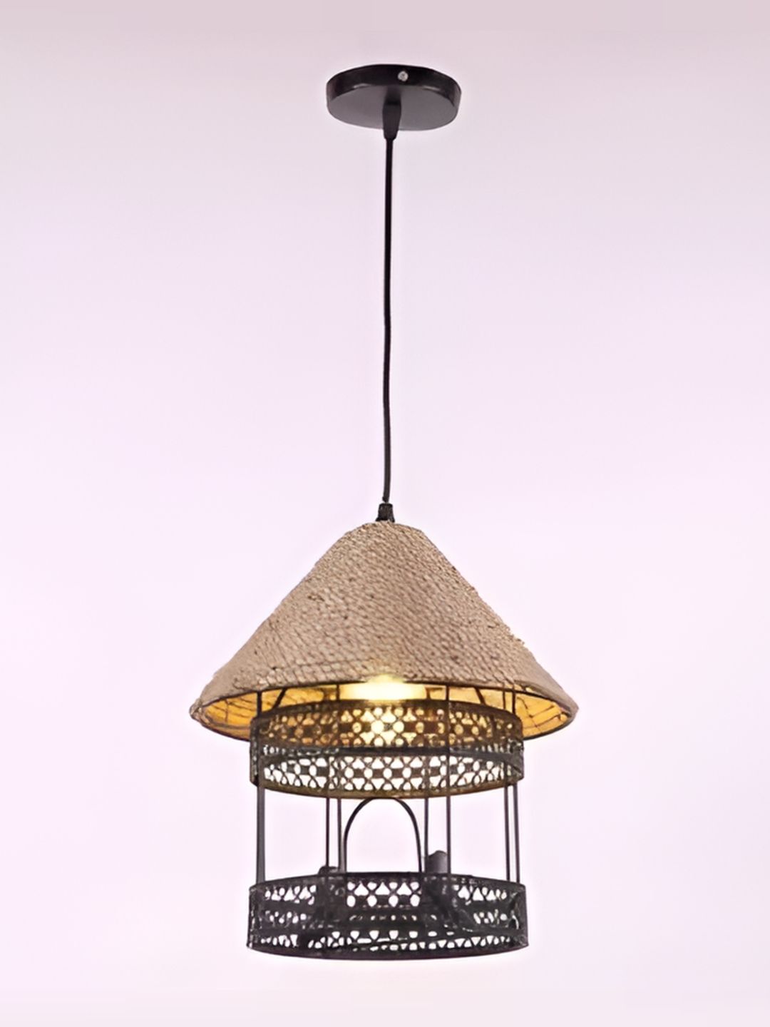 DENICRAAS Black Textured Contemporary Triangle Shaped Ceiling Lamp-picture-37