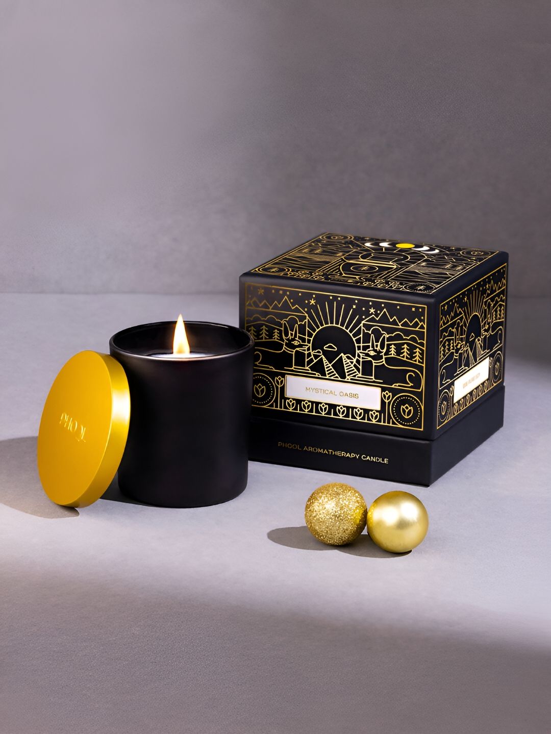 Phool Black & Yellow Scented Jar Candle-image-6