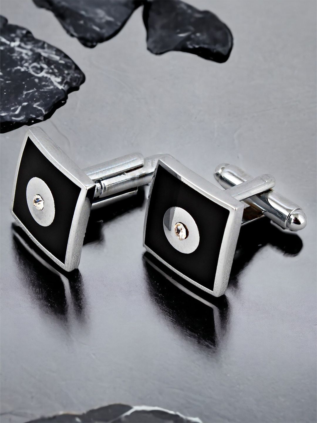 LUCKY JEWELLERY Silver-Plated Cufflink-picture-25