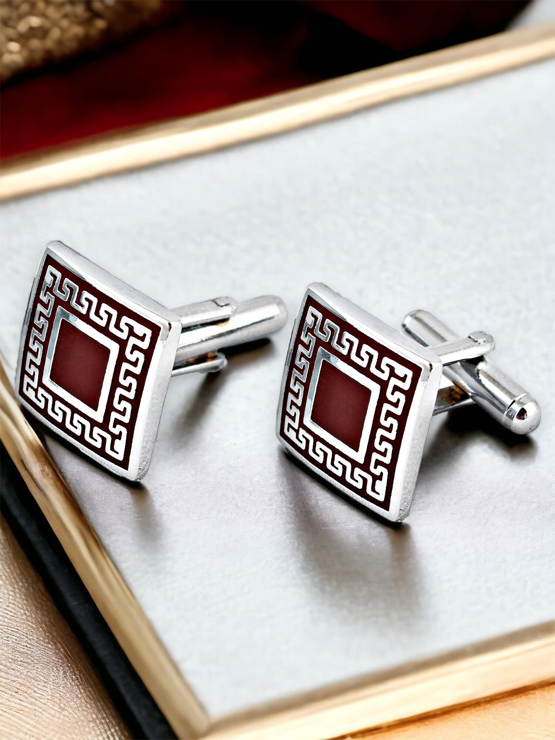 LUCKY JEWELLERY Silver-Plated Cufflink-picture-14