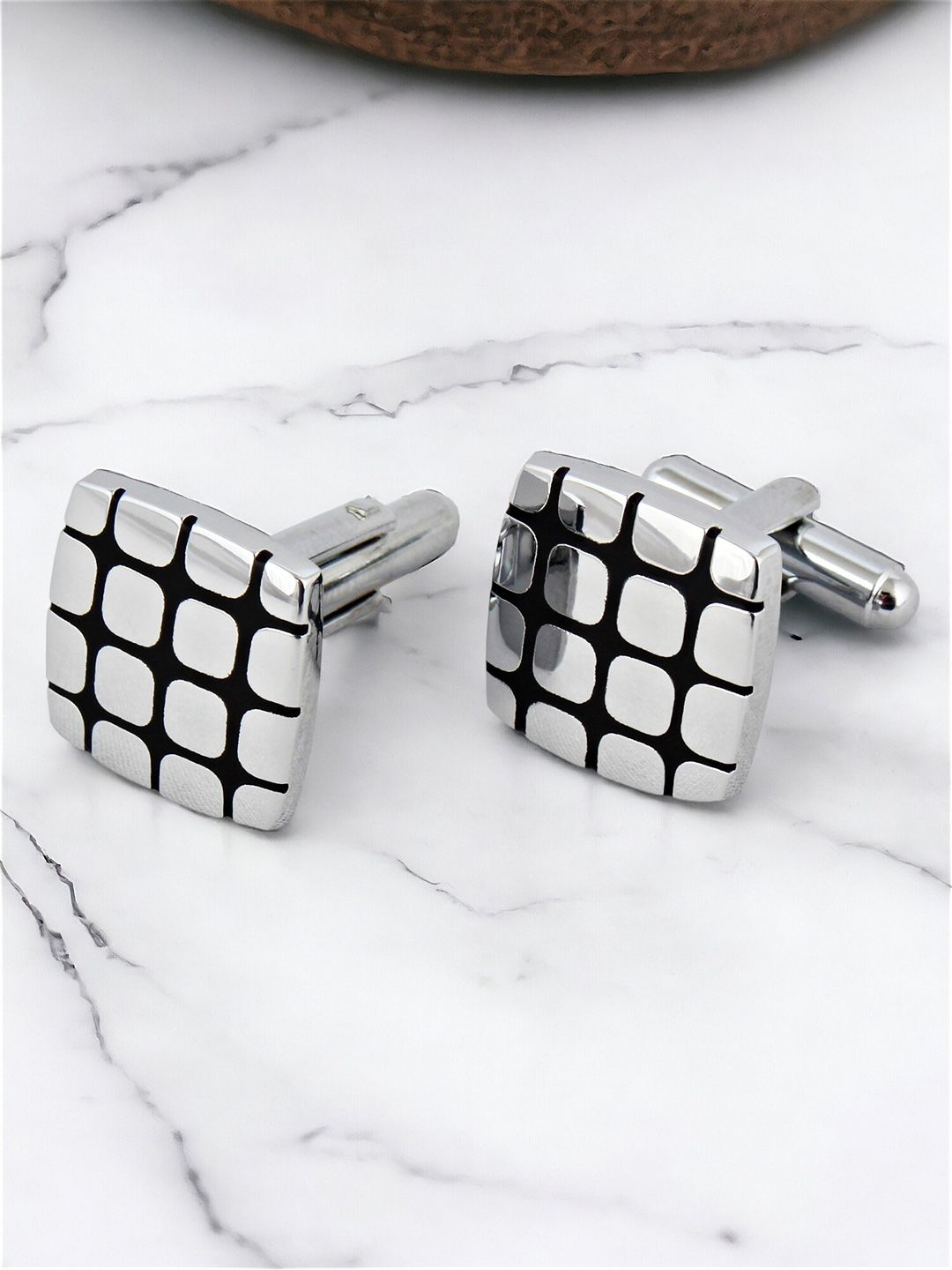 LUCKY JEWELLERY Silver-Plated Cufflink-picture-19