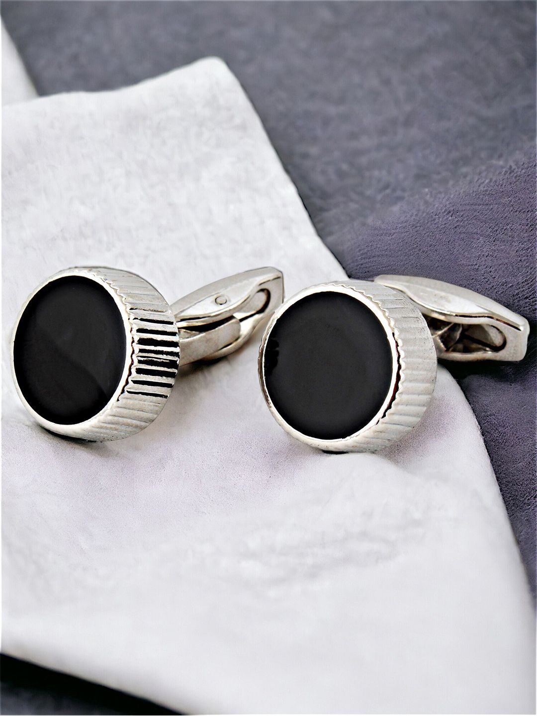 LUCKY JEWELLERY Silver-Plated Cufflink-picture-22
