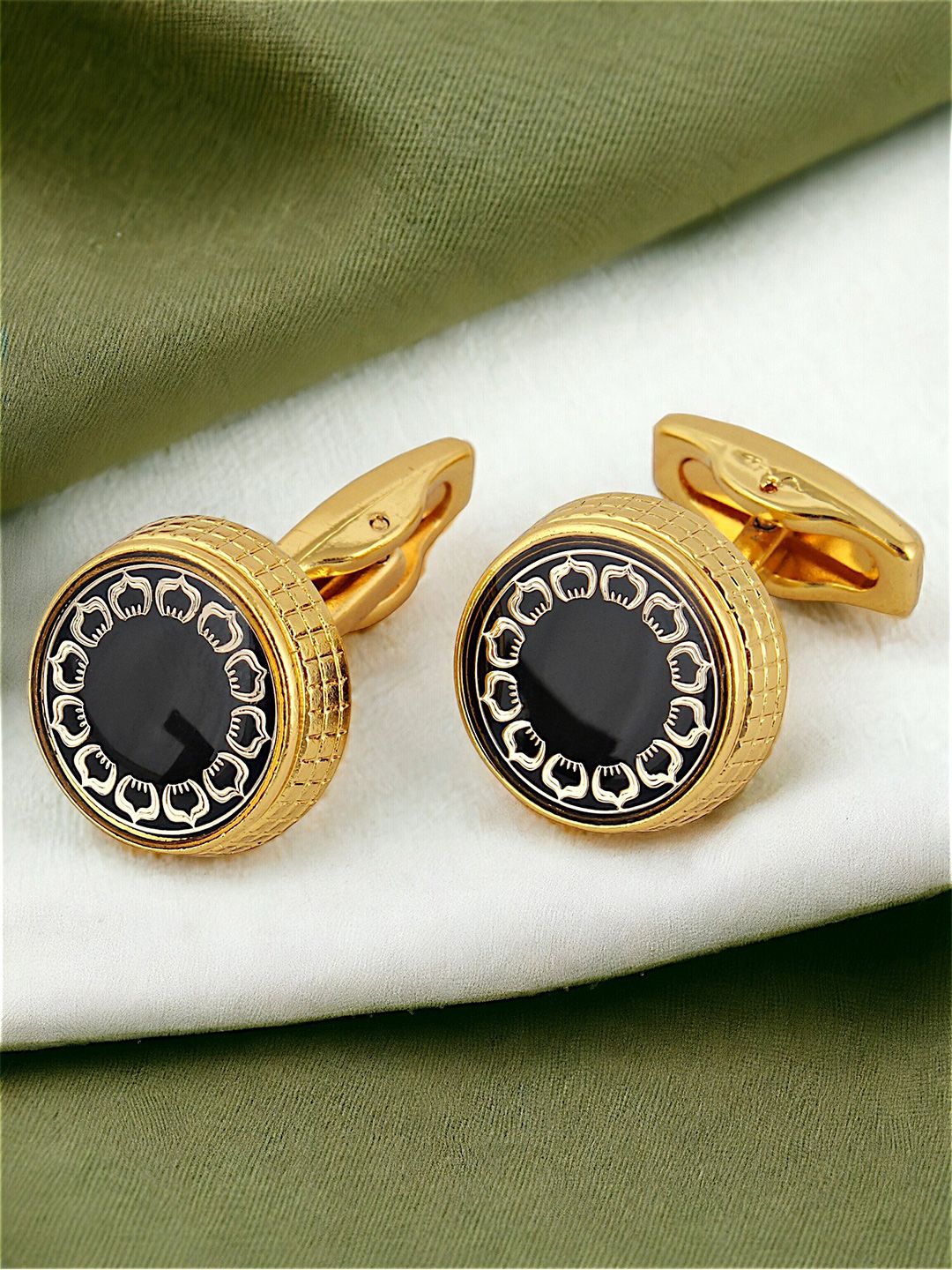 LUCKY JEWELLERY Golden Design Formal Cufflink-picture-50