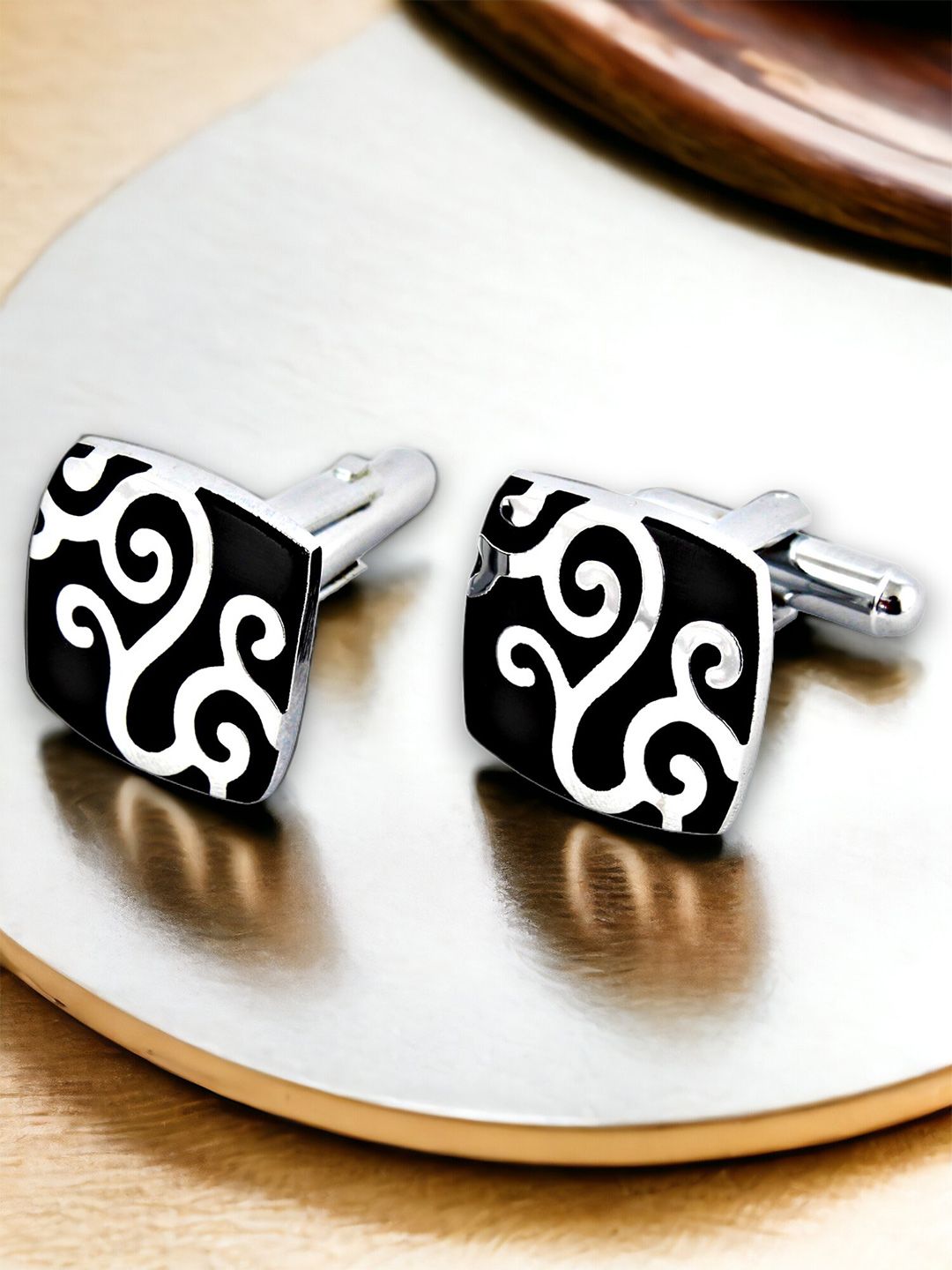 LUCKY JEWELLERY Silver Plated Formal Cufflink-picture-26